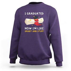 Graduation Sweatshirt I Graduated Now I'm Like Smart And Stuff TS09 Purple Print Your Wear