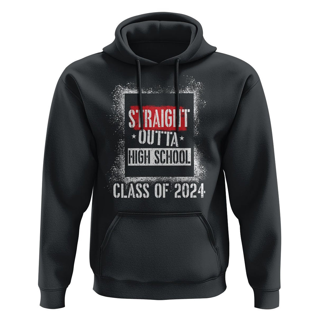 Graduation Hoodie Straight Outta High School 2024 TS09 Black Print Your Wear