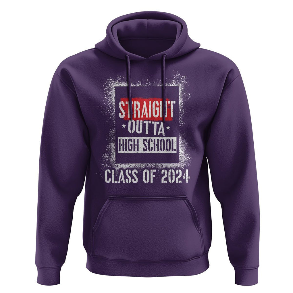 Graduation Hoodie Straight Outta High School 2024 TS09 Purple Print Your Wear