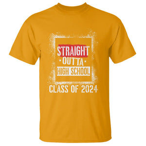Graduation T Shirt Straight Outta High School 2024 TS09 Gold Print Your Wear