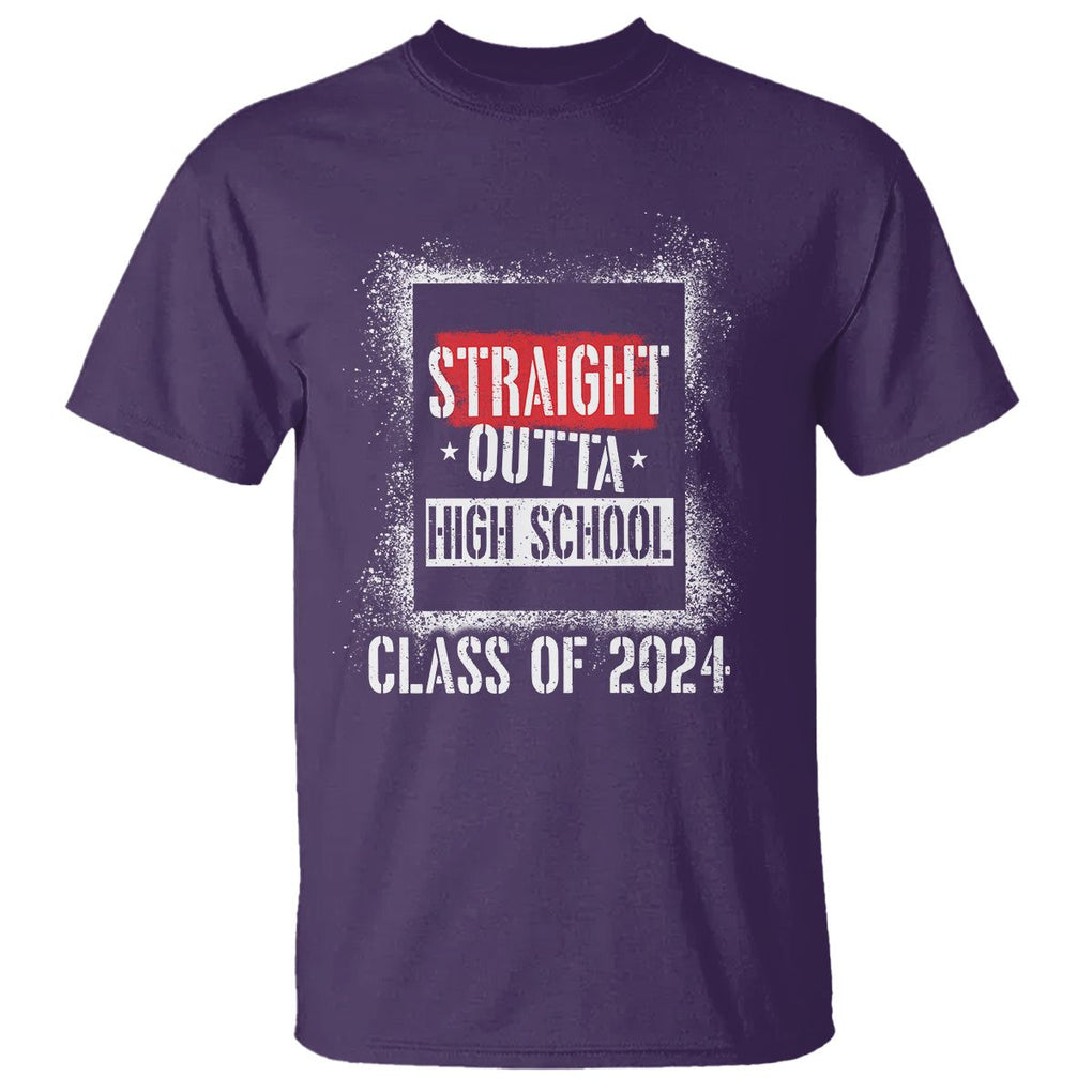 Graduation T Shirt Straight Outta High School 2024 TS09 Purple Print Your Wear