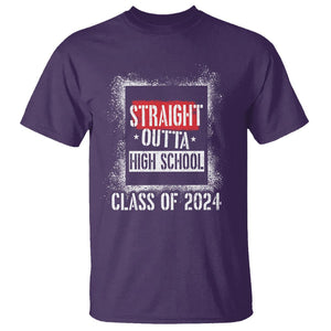 Graduation T Shirt Straight Outta High School 2024 TS09 Purple Print Your Wear