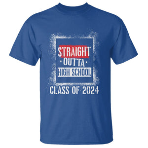 Graduation T Shirt Straight Outta High School 2024 TS09 Royal Blue Print Your Wear