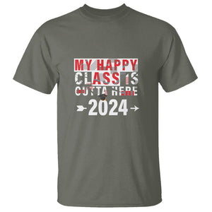 Graduation T Shirt My Happy Class Is Outta Here 2024 TS09 Military Green Print Your Wear