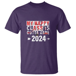Graduation T Shirt My Happy Class Is Outta Here 2024 TS09 Purple Print Your Wear