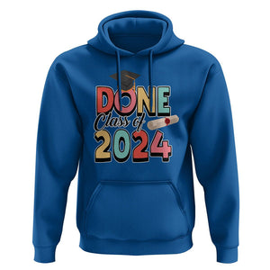 Graduation Hoodie Done Class Of 2024 TS09 Royal Blue Print Your Wear
