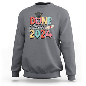 Graduation Sweatshirt Done Class Of 2024 TS09 Charcoal Print Your Wear