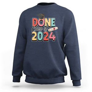 Graduation Sweatshirt Done Class Of 2024 TS09 Navy Print Your Wear