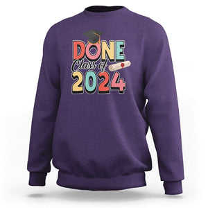 Graduation Sweatshirt Done Class Of 2024 TS09 Purple Print Your Wear