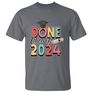 Graduation T Shirt Done Class Of 2024 TS09 Charcoal Print Your Wear