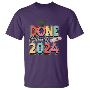 Graduation T Shirt Done Class Of 2024 TS09 Purple Print Your Wear