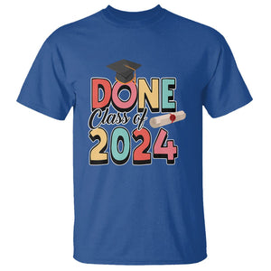 Graduation T Shirt Done Class Of 2024 TS09 Royal Blue Print Your Wear