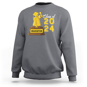 Graduation Sweatshirt Done Class Of 2024 Bachelors Degree TS09 Charcoal Print Your Wear