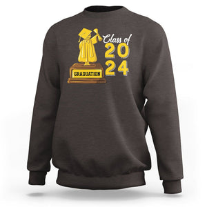 Graduation Sweatshirt Done Class Of 2024 Bachelors Degree TS09 Dark Chocolate Print Your Wear