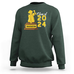 Graduation Sweatshirt Done Class Of 2024 Bachelors Degree TS09 Dark Forest Green Print Your Wear
