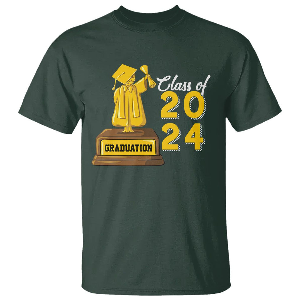 Graduation T Shirt Done Class Of 2024 Bachelors Degree TS09 Dark Forest Green Print Your Wear