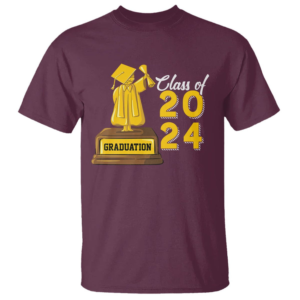 Graduation T Shirt Done Class Of 2024 Bachelors Degree TS09 Maroon Print Your Wear