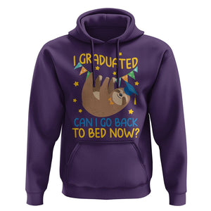 Funny Graduation Hoodie I Graduated Can I Go Back To Bed Now Sloth TS09 Purple Print Your Wear