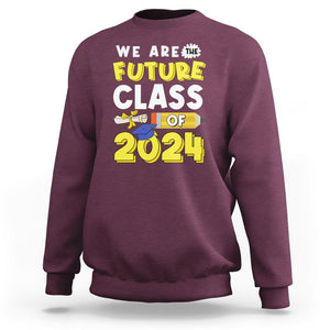 Graduation Sweatshirt We Are The Future Of Class 2024 TS09 Maroon Print Your Wear