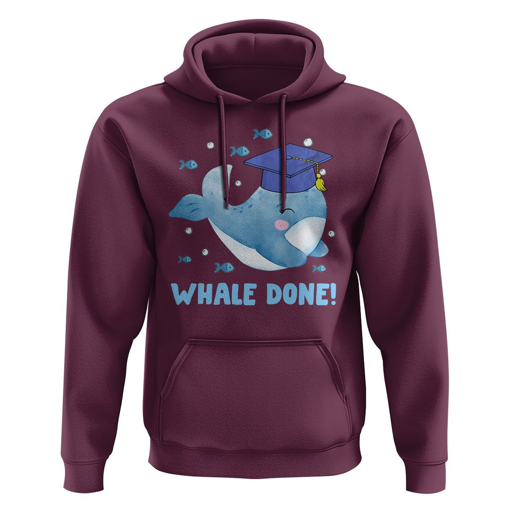 Graduation Hoodie Whale Done Congratulation Graduated Graduating TS09 Maroon Print Your Wear