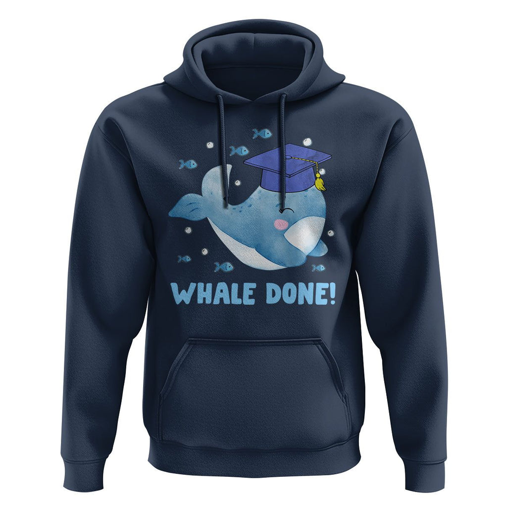 Graduation Hoodie Whale Done Congratulation Graduated Graduating TS09 Navy Print Your Wear