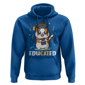 Graduation Cat Lover Hoodie Educated Cat Graduated Graduating TS09 Royal Blue Print Your Wear