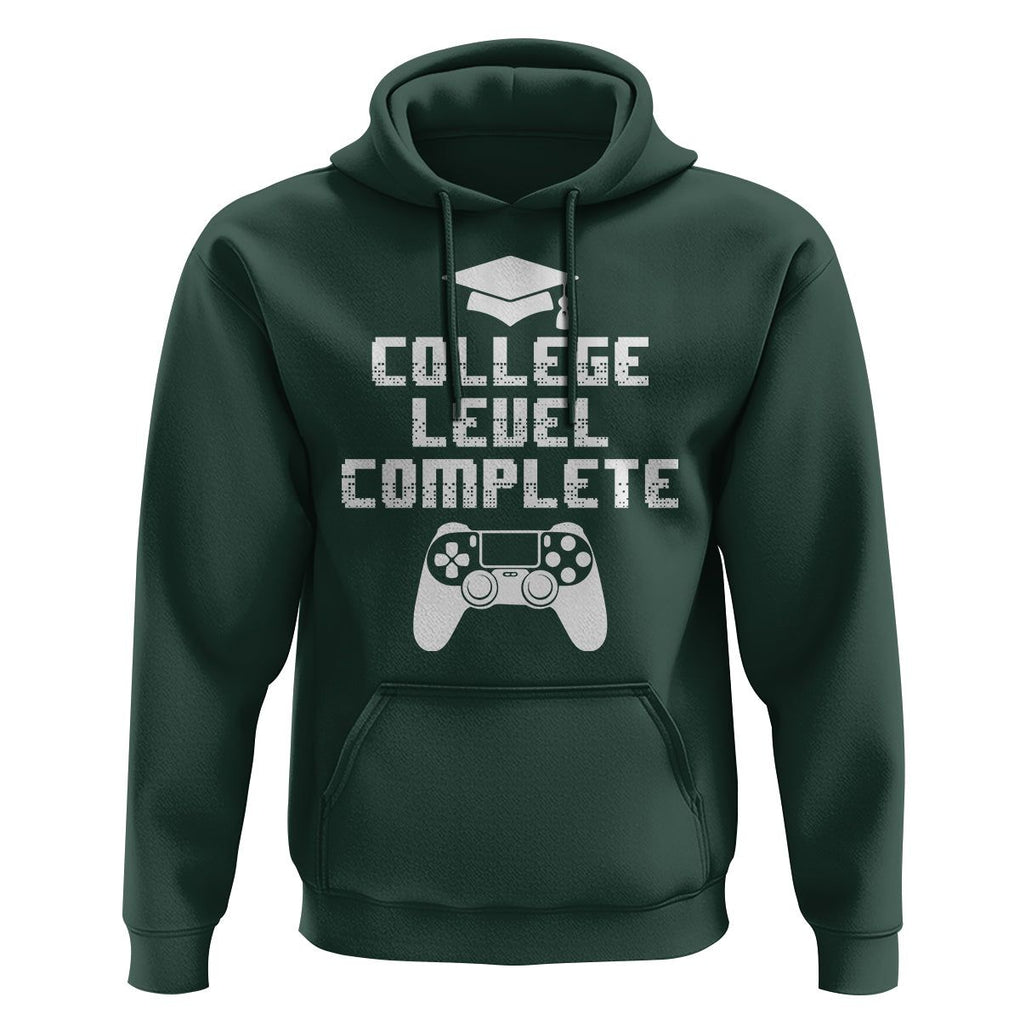 Graduation Gamer Hoodie College Level Complete Video Game Player Lover TS09 Dark Forest Green Print Your Wear