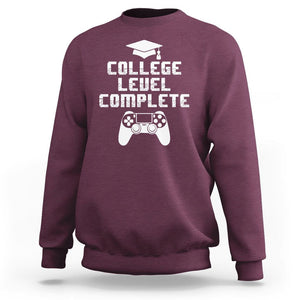 Graduation Gamer Sweatshirt College Level Complete Video Game Player Lover TS09 Maroon Print Your Wear