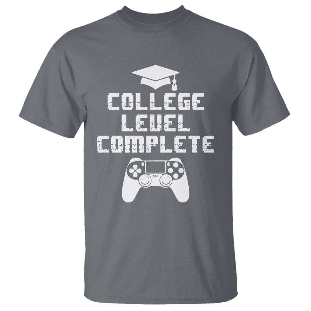 Graduation Gamer T Shirt College Level Complete Video Game Player Lover TS09 Charcoal Print Your Wear