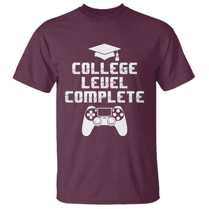 Graduation Gamer T Shirt College Level Complete Video Game Player Lover TS09 Maroon Print Your Wear