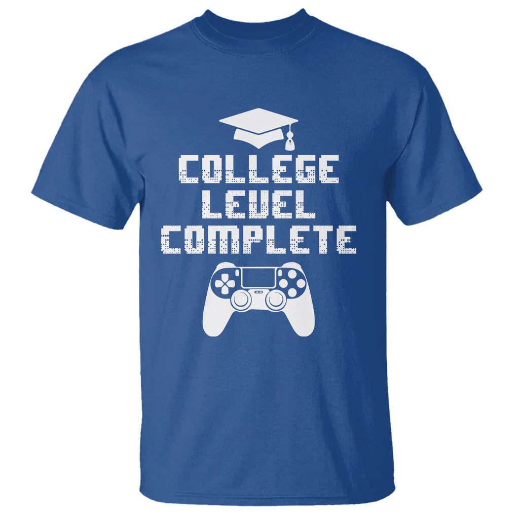 Graduation Gamer T Shirt College Level Complete Video Game Player Lover TS09 Royal Blue Print Your Wear