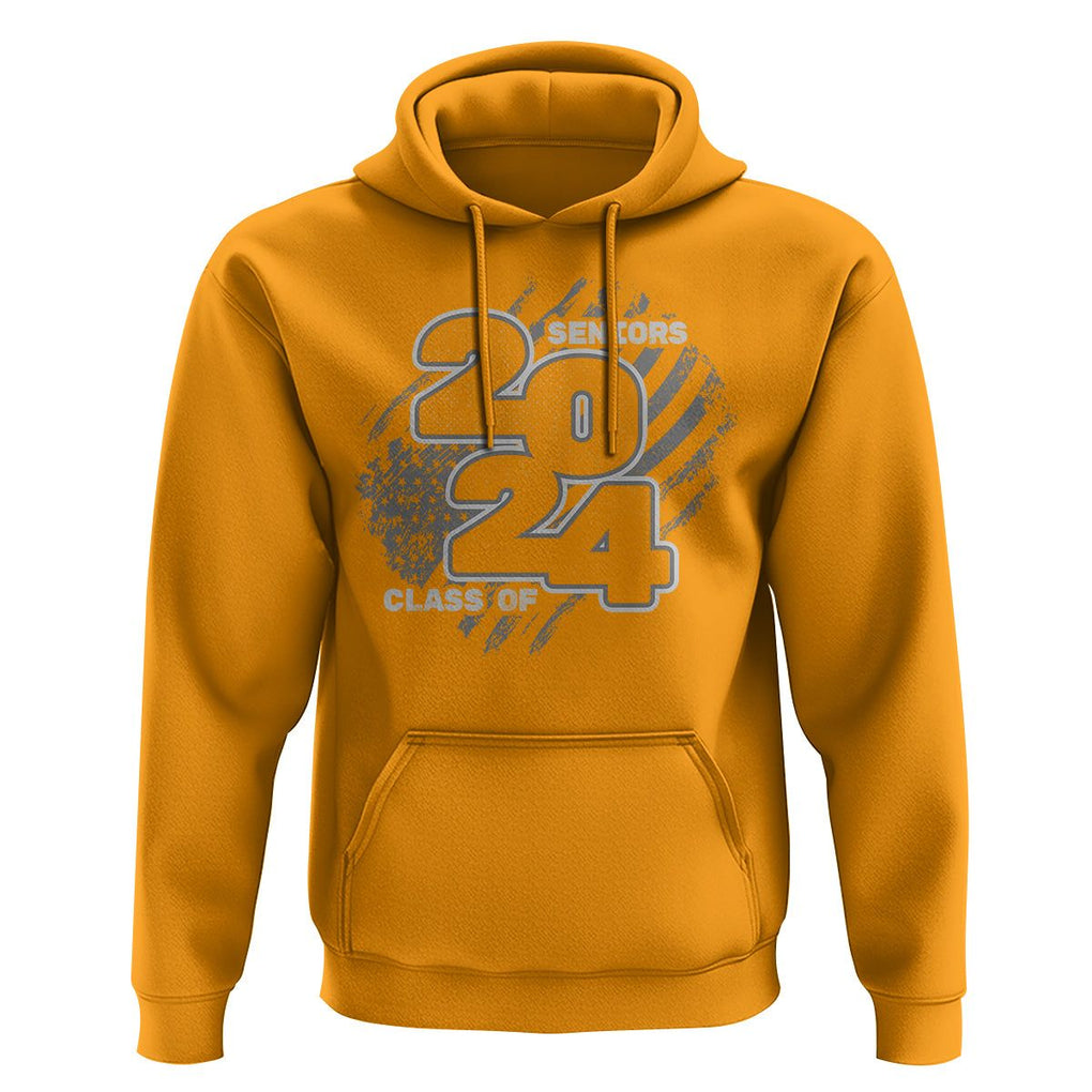 Graduation Hoodie Senior 2024 American Flag TS09 Gold Print Your Wear