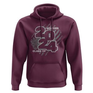 Graduation Hoodie Senior 2024 American Flag TS09 Maroon Print Your Wear