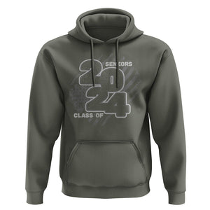 Graduation Hoodie Senior 2024 American Flag TS09 Military Green Print Your Wear