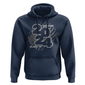 Graduation Hoodie Senior 2024 American Flag TS09 Navy Print Your Wear