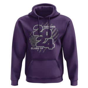 Graduation Hoodie Senior 2024 American Flag TS09 Purple Print Your Wear