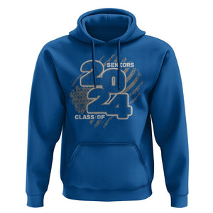 Graduation Hoodie Senior 2024 American Flag TS09 Royal Blue Print Your Wear