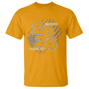 Graduation T Shirt Senior 2024 American Flag TS09 Gold Print Your Wear