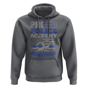 Police Academy Graduation Hoodie Proud Police Academy Survivor America Flag TS09 Charcoal Print Your Wear
