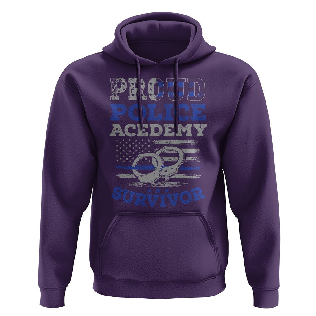 Police Academy Graduation Hoodie Proud Police Academy Survivor America Flag TS09 Purple Print Your Wear