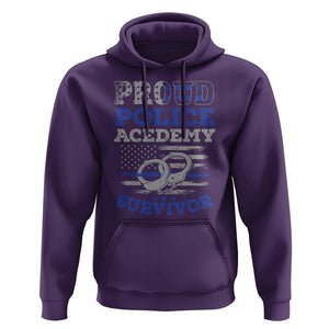Police Academy Graduation Hoodie Proud Police Academy Survivor America Flag TS09 Purple Print Your Wear