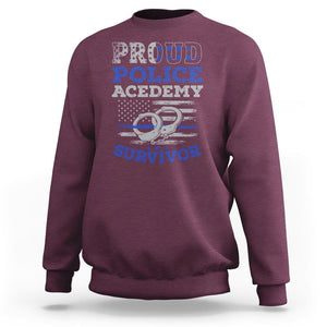 Police Academy Graduation Sweatshirt Proud Police Academy Survivor America Flag TS09 Maroon Print Your Wear
