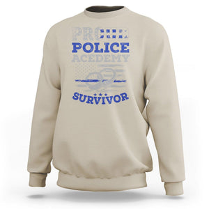Police Academy Graduation Sweatshirt Proud Police Academy Survivor America Flag TS09 Sand Print Your Wear