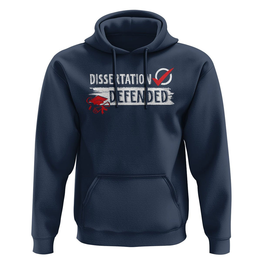 Ph.D. Graduation Hoodie Dissertation Defended PhD Graduate TS09 Navy Print Your Wear