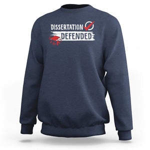Ph.D. Graduation Sweatshirt Dissertation Defended PhD Graduate TS09 Navy Print Your Wear