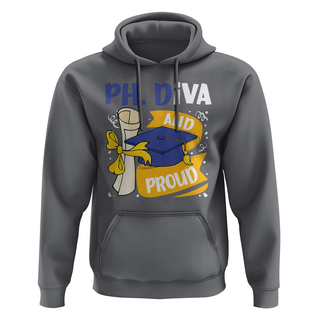 Ph.D. Graduation Hoodie Ph.Diva And Proud TS09 Charcoal Print Your Wear
