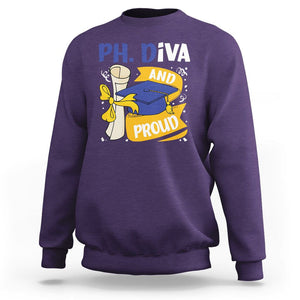 Ph.D. Graduation Sweatshirt Ph.Diva And Proud TS09 Purple Print Your Wear