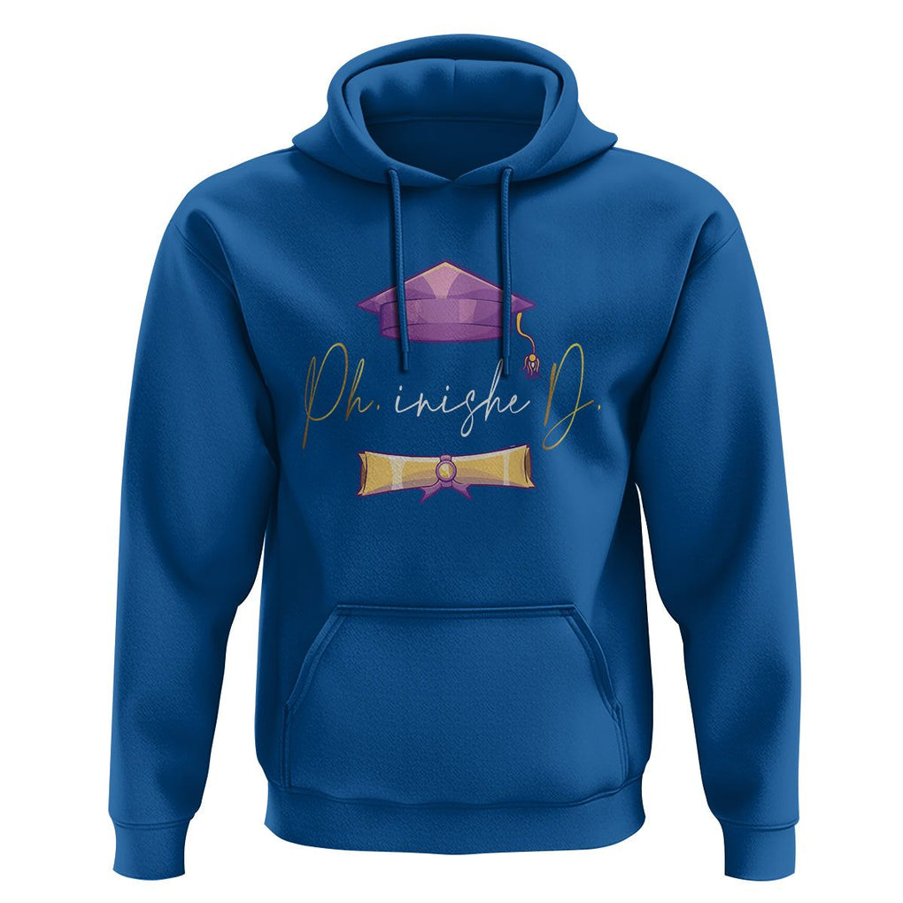 Phinished Ph.D Graduation Hoodie TS09 Royal Blue Print Your Wear