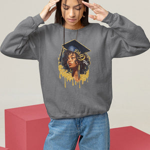 Ph.D. Graduation Sweatshirt Ph.Dope Black Afro Woman Doctorate Student Graduate TS09 Charcoal Print Your Wear