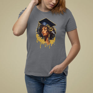 Ph.D. Graduation T Shirt For Women Ph.Dope Black Afro Woman Doctorate Student Graduate TS09 Charcoal Print Your Wear